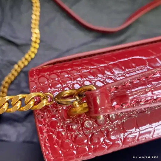 Tony Luxuries CROCODILE-EMBOSSED YSL LEATHER IN SUNSET SHINY 0520